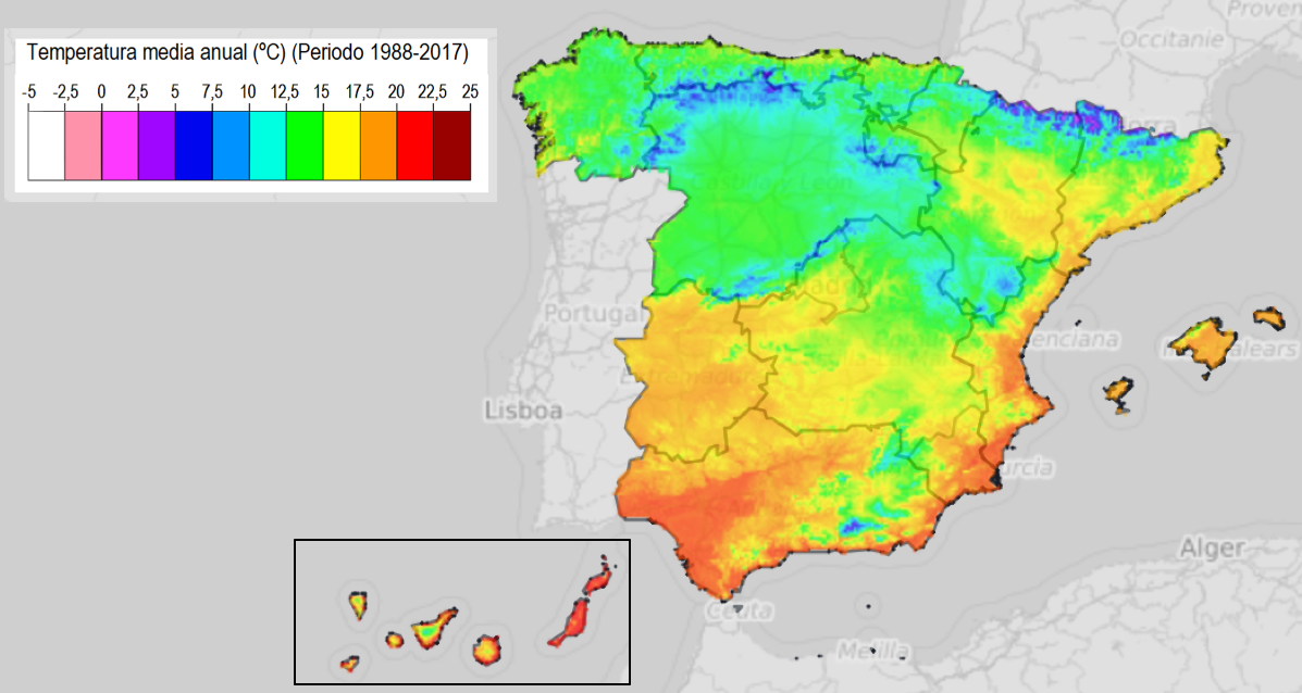 Fundación Matrix | Mapa actual la temperatura en España